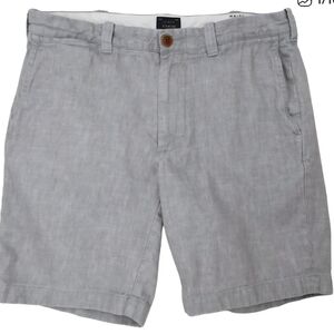 J. Crew Light Gray Linen Flat Front Men's Shorts